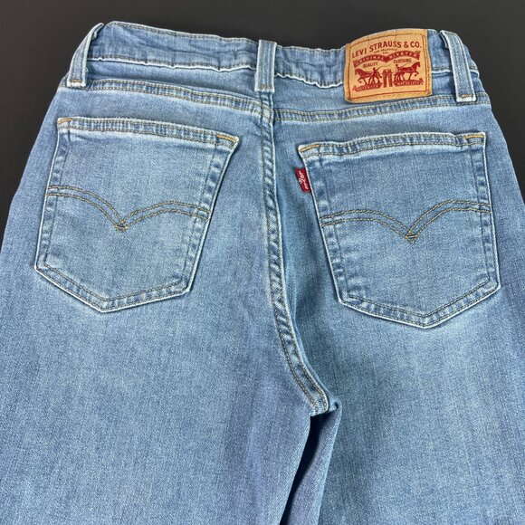 Levi's Jeans Womens 26x30* 726 Flare Mid Rise Blue Faded Distressed Denim Tag 27 - Picture 10 of 16